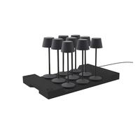 EMILY ROCK H25cm - Juego de 9 lámparas de mesa inalámbricas LED blancas cálidas con bandeja de carga