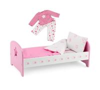 Emily Rose Rose Pink and White de 14 pulgadas Bed Red Red: incluye ropa de cama y pijamas de muecas de 14 """"! | Compatible con muecas de chicas