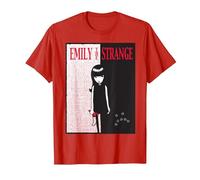 Emily The Strange Scareface Camiseta, Hombre, Rojo, S