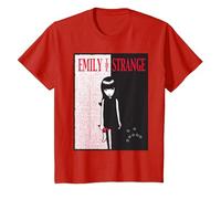 Emily The Strange Scareface Camiseta, Niños, Rojo, 6 años