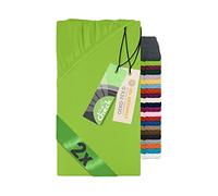 Emily's Check 1493.2123 - Set de 2 sábanas bajeras elásticas para caja y alfombra de juego, 100 x 100 cm, color: Verde manzana