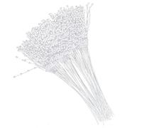 Eminchu 100 Uds. Palos de Perlas Usables para Decoración de Boda DIY, Elegantes Perlas de Hilo ABS en Variantes de Oro Blanco Plateado (White)