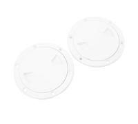 Eminchu 2 Placas de Cubierta para Escotilla de Barco, Escotilla de Inspección Redonda Antideslizante, de Junta de Goma Resistente con Cubierta Desmontable, Ideal para Barcos Marinos, Yates y (White)