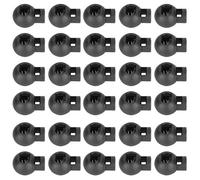 Eminchu 300 Uds. Cerraduras Duraderas de Cordón de Resorte de Bola de un Orificio para Accesorios de Equipaje Material de Nailon 0,4x0,5x0,9 Pulgadas (BLACK)