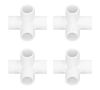 Eminchu Accesorios de Tubería de Plástico PVC de 6 Vías, Conectores Acodados Duraderos para Tuberías de Agua, Mesas y Sillas, 20 Mm, Juego de 10 Piezas (WHITE)