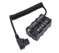 Eminchu Adaptador de Batería Ficticia D Tap a Dual NP F, Cable de Alimentación D Tap a NP F, Cable en Espiral para F550 F570 F970, Ideal para Cámara, Monitor de Campo y Luz LED