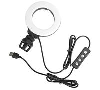 Eminchu Anillo de Luz LED Regulable de 4 Pulgadas para Videoconferencias con Clip para Educación en Línea y Transmisión en Vivo Negro