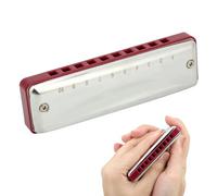 Eminchu Armónica de Blues de 10 Agujeros Compacta y Duradera para Principiantes y Profesionales Acero Inoxidable Resina ABS 10,3 X 3 X 2 Cm (rojo)