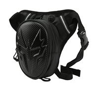 Eminchu Bolsa Cartuchera Multifuncional, Transpirable, Resistente Al Agua, para Ciclistas, Tela Oxford de PVC, 1 Bolsa para Pierna (Estilo de Fibra de Carbono)