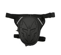 Eminchu Bolsa Cartuchera Multifuncional, Transpirable, Resistente Al Agua, para Ciclistas, Tela Oxford de PVC, 1 Bolsa para Pierna (Negro Mate)