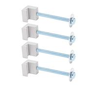 Eminchu Caja de Herramientas de Aleación de Aluminio de 4 Uds., Amarres con Gancho en J para Camioneta, Kit de Montaje de Caja de Herramientas, Duradero y Resistente a la Corrosión
