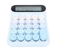 Eminchu Calculadora Mecánica con Interruptor Azul, Pantalla LCD de 24 Teclas, Calculadora Comercial de Oficina, Diseño Ergonómico Antideslizante con Apagado Automático y Batería AAA, Ideal para (BLUE)