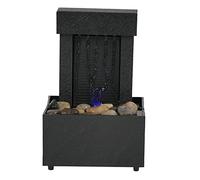 Eminchu Cascada de Fuente de Mesa con Luces LED y Rocas de Río para Decoración de Oficina en el Hogar Meditación Zen Relajación