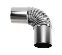 Eminchu Codo de Tubo de Estufa de Acero Inoxidable de 80 Mm Codo de Ventilación Duradero de 90 Grados para Acampar Al Aire Libre y Calefacción Interior