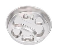Eminchu Comedero Lento para Perros, Cuenco de Acero Inoxidable Antiasfixia, Antideslizante para Perros y Gatos, 8,07 X 1,77 Pulgadas, Cuenco de Comida para Mascotas Consciente de la Salud (Patrón de