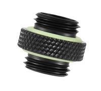 Eminchu Conector Adaptador de Rosca G1/4 Tamaño Compacto Duradero para de Refrigeración por Agua de Computadora Negro Largo Corto 2 Piezas para Entusiastas del Bricolaje Material Metálico (Mini