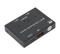 Eminchu Conmutador DisplayPort 2x1 Bidireccional de Alta Velocidad para Ordenador Portátil y Monitor 8K 30Hz 5K 60Hz Aleación de Aluminio 7,5x5,5 Cm