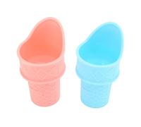 Eminchu Conos de Helado Reutilizables para Niños de 3,9 Pulgadas con Cuchara, Soporte Seguro para Tazas de Helado de PP, Soporte para Postres Apto para Lavavajillas, Ideal para Fiestas, Regalos y