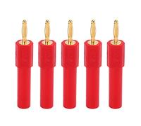 Eminchu Convierta el Conector Tipo Banana, 5 Piezas, Fuerte Conectividad, Duradero, Conector de de 2 Mm a 4 Mm para Inversores, Automóviles, Electrónica, Material de Latón PA (rojo)