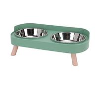 Eminchu Cuencos Elevados para Perros, Soporte para Cuenco Elevado de Acero Inoxidable, Comedero para Mascotas con 2 Cuencos de Comida, Ideal para Gatos y Cachorros (Verde Aguacate)