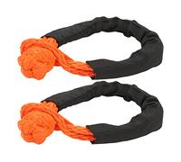 Eminchu Cuerda de Recuperación con Grillete Suave de 8 Mm, Ligera, Resistente a los Rayos UV y de Alta Resistencia para Rescate de Vehículos Todoterreno, Naranja, 2 Unidades