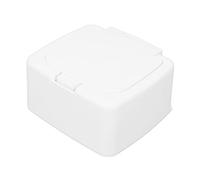 Eminchu Dispensador de Esponja y Hisopo de Algodón, Estuche de Almacenamiento Ordenado para Mesa de Dormitorio, Material PP Antideslizante Blanco, 10,6x9,6x5,4 Cm