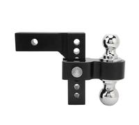 Eminchu Enganche de Remolque Ajustable, Soporte de Bola de Enganche de Remolque de Acero Inoxidable con Elevación de Caída de 6 Pulgadas para Receptor 2 Pulgadas, Camión Resistente (BLACK)