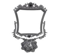 Eminchu Espejo de Maquillaje Vintage de Doble Cara con Estampado Floral Antiguo Función Giratoria de 360 Grados para Decoración del Hogar Aleación de Zinc 15.08x8.66in (Color de estaño Antiguo.)