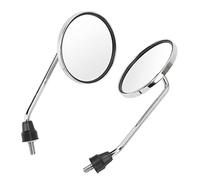 Eminchu Espejo Retrovisor Cromado para Motocicleta, Visión Ajustable Duradera para Bicicletas de Calle y Vehículos Todo Terreno, 104mm de Diámetro, 2 uds.