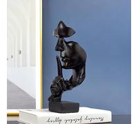 Eminchu Estatua de Pensador con Forma Vívida El Silencio Es una Figura Dorada para Decoración del Hogar, Adorno de Arte Abstracto de Resina Sintética Compacta para Sala de Estar, Estudio, Dormitorio