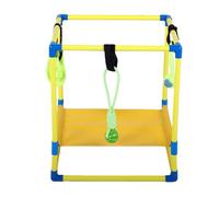 Eminchu Gimnasio para Cachorros, Parque Infantil de Enriquecimiento Interior con Juguetes Colgantes y Hamaca para Perros Pequeños, PVC, Amarillo, Verde, 35 X 40 X 45 Cm