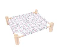 Eminchu Hamaca para Cama de y Gato, Tumbona Elevada de Madera para una Relajación Acogedora en el Hogar, Diseño Elegante (durazno)