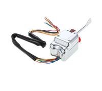 Eminchu Interruptor de Señal de Universal de 12 V, Interruptor de Montaje en Columna Cromado, Abrazadera en el de la Columna de Dirección con Diagrama de Cableado, Ideal para Vehículos