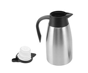 Eminchu Jarra Térmica De Café, Olla Térmica Tipo Prensa De Acero Inoxidable, Olla Aislada De Gran Capacidad A Prueba De Fugas, Ideal para El Hogar, La Oficina, Los Viajes Y Las Fiestas (Color acero