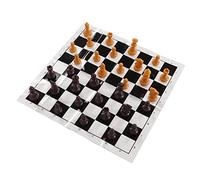 Eminchu Juego de Ajedrez para Exteriores, Diseño Portátil para Divertirse con Amigos y Familiares, 32 Piezas de Plástico PS para Viajes, Camping, 9,9x9,7 Pulgadas (Color Madera)