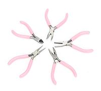 Eminchu Juego de Alicates, Kit de Cortador, Herramienta de Manualidades para Bricolaje, Joyería Hecha a Mano, Metal, 5 Piezas, Mini Rosa, 4 Pulgadas, Portátil