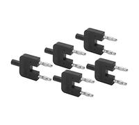 Eminchu Juego de Enchufes Tipo Banana Dobles, 5 Unidades, Adaptadores de Conectividad Fuertes de para Equipos Industriales Electrónicos con Construcción de Latón Niquelado (Black)