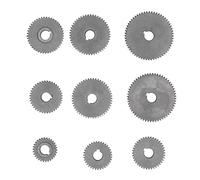 Eminchu Juego de Engranajes de Metal de 9 Uds., Mini Torno Duradero para Máquina de Corte, Engranajes para Taller Doméstico, Material de Hierro Gris HT250
