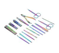 Eminchu Juego de Manicura de Acero Inoxidable de Alta Nitidez de 16 Piezas para el Cuidado y Cuidado de las Uñas, Perfecto para Uso Doméstico