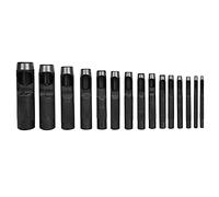 Eminchu Juego de Perforadores de Cuero, Herramientas Artesanales Ergonómicas para Perforar con Precisión, Colección de Acero de 12 Piezas (15 piezas (3-25 mm))