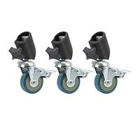 Eminchu Juego de Ruedas Giratorias con Bloqueo de 22 Mm de Forma Segura para Fotografía, Soporte de Luz, Grabación de Video en Estudio con Freno, 3 Piezas para Todas las Patas de 22 Mm de Diámetro,