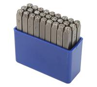 Eminchu Juego de Sellos de Letras de Metal de 27 Piezas, Sellos Perforadores de Alfabeto de Acero de Alto Carbono con Caja de Almacenamiento para Joyería y Artesanía de Cuero (Acero con alto