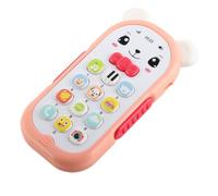 Eminchu Juguete para Teléfono Móvil para Niños, Teléfono de Simulación de Dibujos Animados Bonitos con Luz Suave y Efecto de Sonido para Bebés ((Rosa Claro))