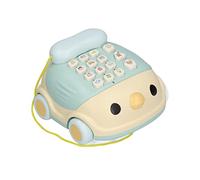 Eminchu Juguete Telefónico para bebé, Pollito de Dibujos Animados, Mini Teléfono Eléctrico de Aprendizaje para Niños de 3 Años y Más, Divertido Juguete de Plástico Multifuncional (Green)