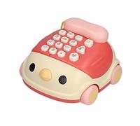 Eminchu Juguete Telefónico para bebé, Pollito de Dibujos Animados, Mini Teléfono Eléctrico de Aprendizaje para Niños de 3 Años y Más, Divertido Juguete de Plástico Multifuncional (Pink)