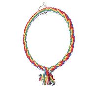 Eminchu Juguetes de Columpio para Pájaros para Loros y Pinzones, Juguete Colorido con Anillo de Cuerda de Algodón para Jugar y Descansar, Fácil de Instalar, 1 Unidad (L)