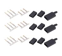 Eminchu Kit de Terminales Chapados en Oro Macho Hembra de 50 Piezas, Conector de Servo Receptor Duradero con Cerradura para Prueba de Instrumentos Electrónicos y Aeromodelismo, Material ABS y Latón