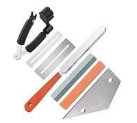 Eminchu Kit Profesional de Herramientas Luthier de Reparación de Guitarra 3 en 1, Lima de Coronación de Trastes de Acero Inoxidable, Balancín de Traste, Protector de Diapasón y Piedra de Amolar,