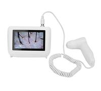 Eminchu Máquina de Análisis del Cuero Cabelludo, Lente 50X 200X, Detector de Cuero Cabelludo, Escáner de Folículos Pilosos, Pantalla Recargable de 5 Pulgadas, Función de Zoom de (Enchufe de la UE)