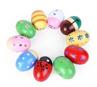 Eminchu Maracas Cocteleras de Huevos Formas de Animales Coloridas Juguete Musical para Niños Pequeños Instrumento de Percusión de Madera Ligero 1 X Maraca